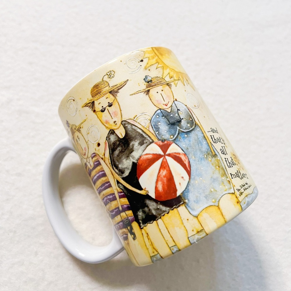 4/$22 Lang and Wise Girlfriends Collector Mug Blue Coffee Cup Karen Hillard Good - Picture 3 of 14